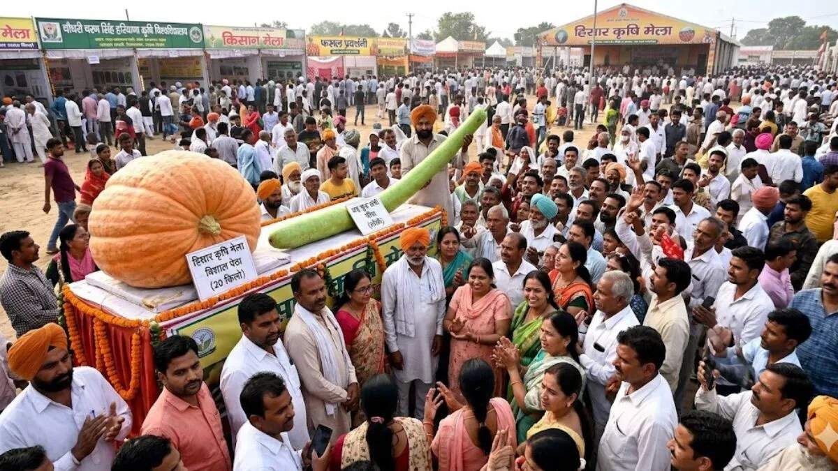 कृषि मेले में किसानों की मेहनत का जादू: विशाल सब्जियों का प्रदर्शन