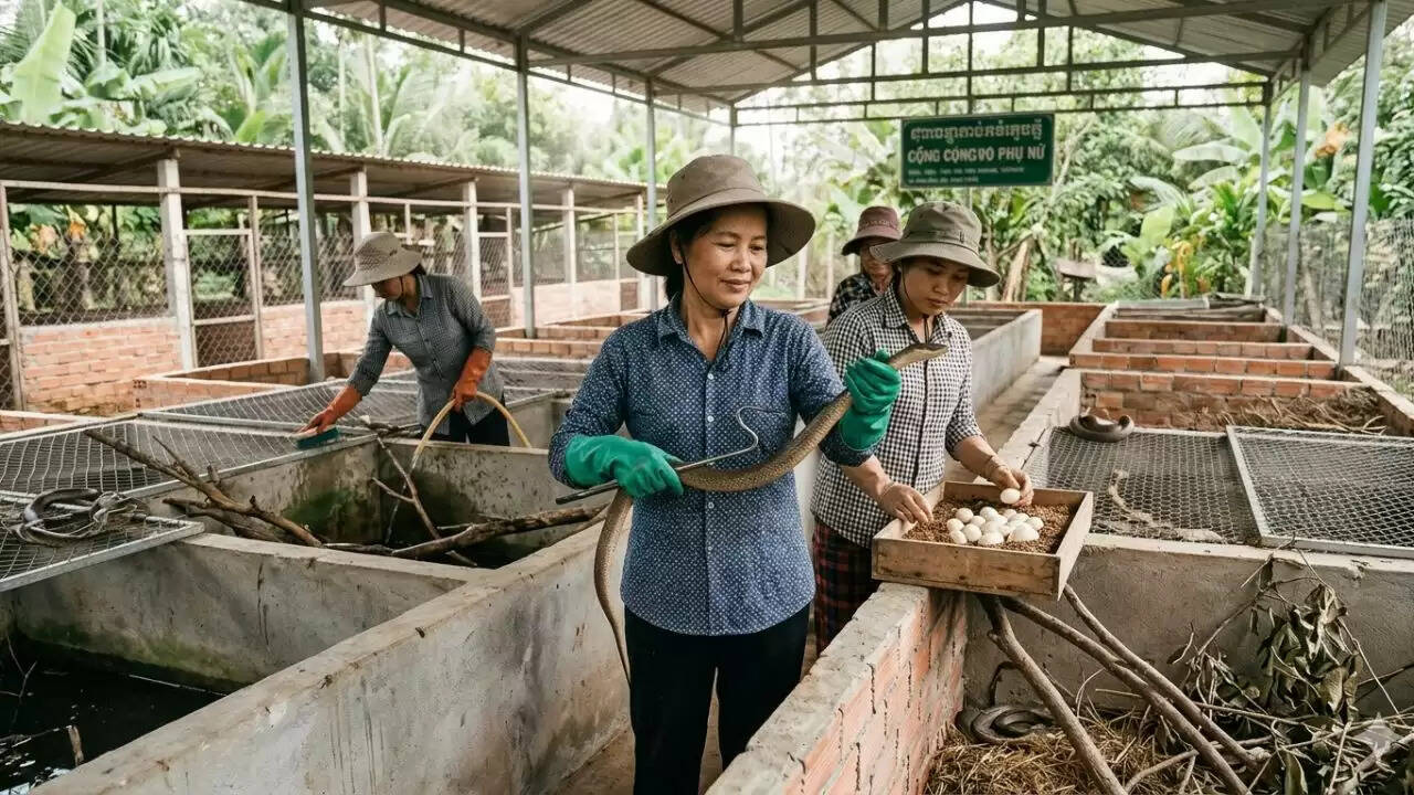 चीन की युवती ने सांप पालन में बनाई नई पहचान