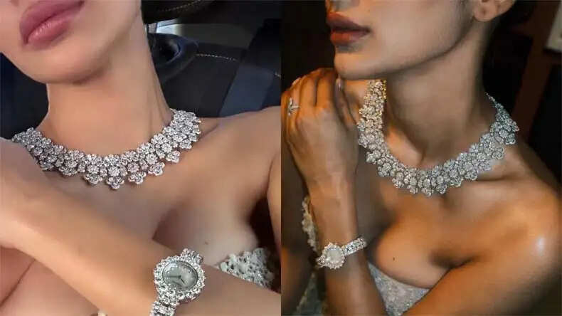 मौनी रॉय का कान्स में ग्लैमरस लुक: डायमंड ज्वेलरी के साथ आॅफ शोल्डर ड्रेस