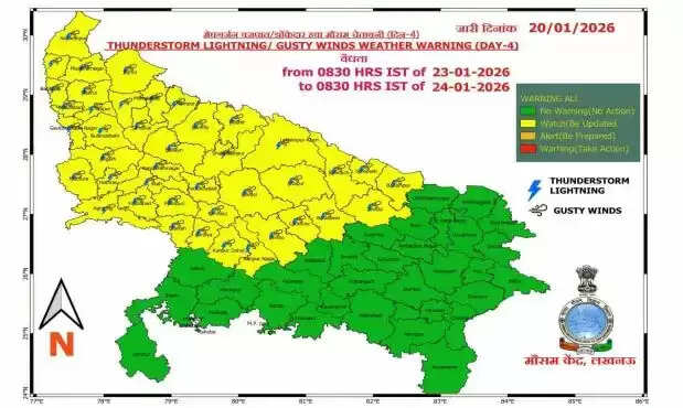 उत्तर प्रदेश में मौसम परिवर्तन: बारिश और ओलावृष्टि की संभावना
