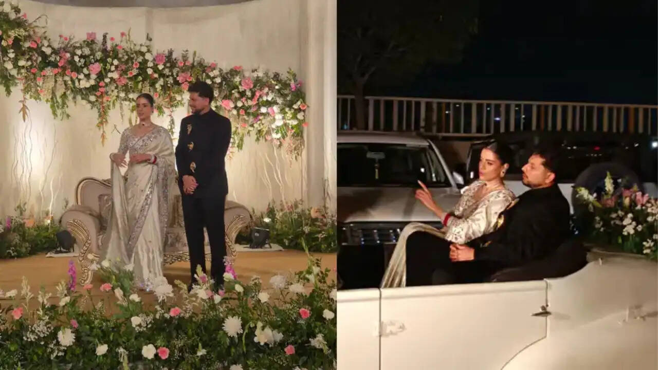 कुलदीप यादव का भव्य रिसेप्शन: दुल्हन वंशिका के साथ आए रोल्स-रॉयस में