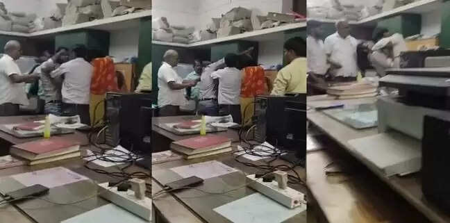 मैनपुरी में ठेकेदार ने लोक निर्माण विभाग के बाबू की की पिटाई, वीडियो वायरल