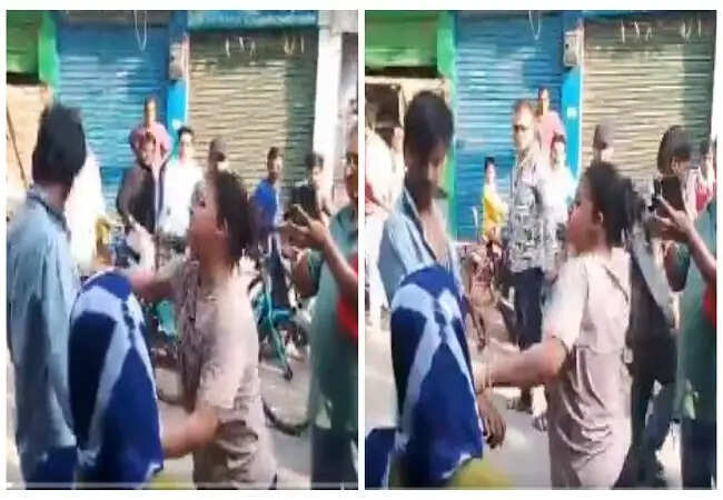 मिर्जापुर में युवती ने युवक की चप्पल से की पिटाई, वीडियो हुआ वायरल