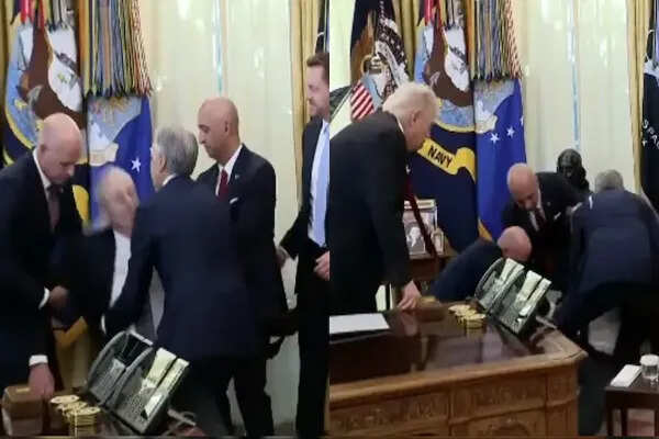 व्हाइट हाउस में ट्रंप के कार्यक्रम के दौरान अचानक बेहोश हुआ शख्स