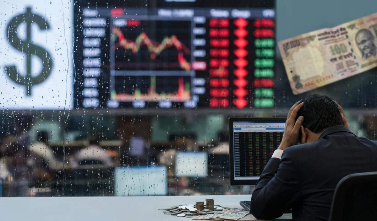 रुपये में गिरावट, कच्चे तेल की कीमतों में वृद्धि और विदेशी निवेशकों की निकासी