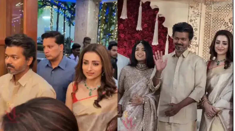 थलपति विजय और तृषा कृष्णन: तलाक की अटकलों के बीच शादी में पहुंचे