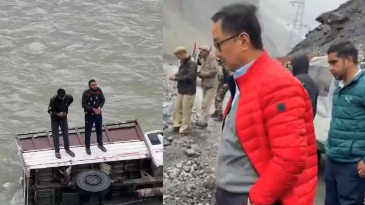 केंद्रीय मंत्री किरेन रिजिजू की लद्दाख यात्रा: नदी में गिरे वाहन का सफल रेस्क्यू