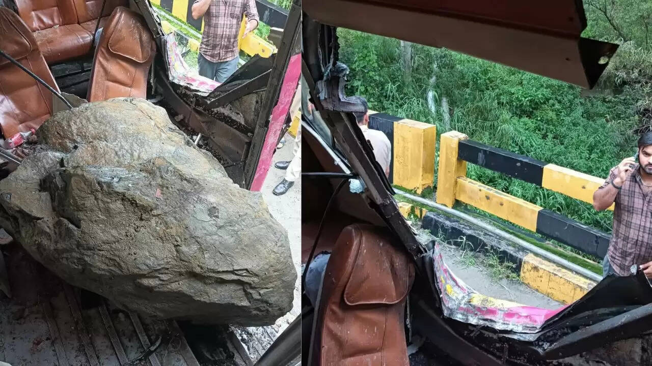 हिमाचल प्रदेश में भूस्खलन से बस पर गिरा पत्थर, दो की मौत