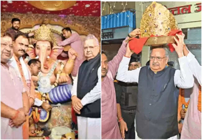 रायपुर में गणेश चतुर्थी पर 75 लाख रुपये का सोने का मुकुट अर्पित