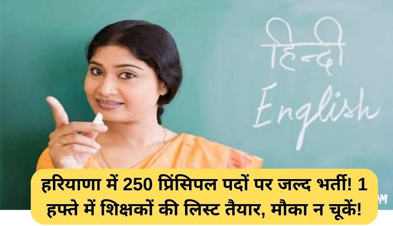 हरियाणा में 250 प्रिंसिपल पदों की भर्ती की तैयारी, शिक्षकों की सूची एक सप्ताह में जमा करें