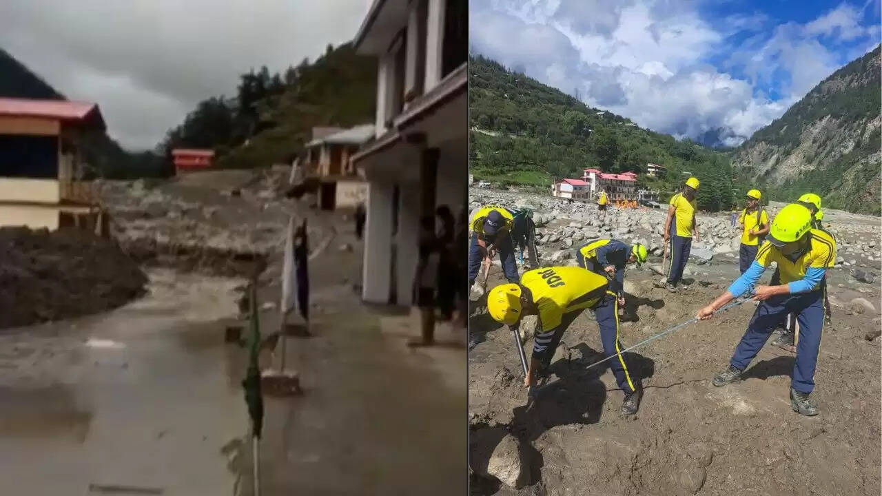 धराली में बादल फटने से स्थिति गंभीर, बचाव कार्यों में बाधा