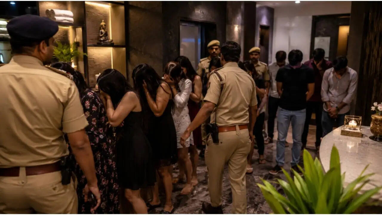 भिवाड़ी में स्पा सेंटरों पर पुलिस की छापेमारी, 27 युवतियां और 6 युवक हिरासत में