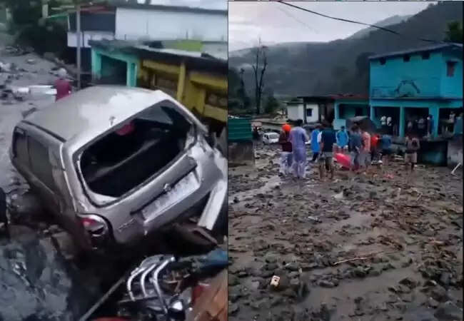 चमोली में बादल फटने से भारी तबाही, दो लोग लापता