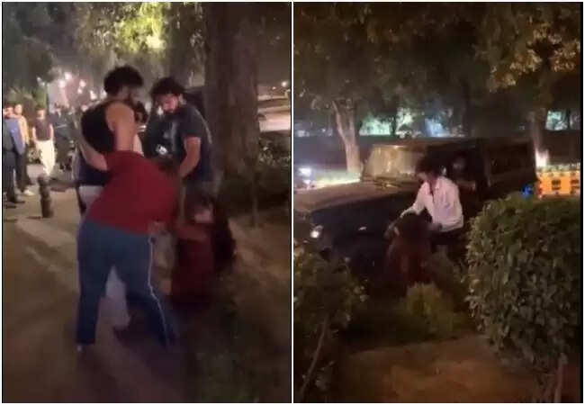 दिल्ली के होटल के बाहर महिलाओं के बीच झगड़े का वायरल वीडियो