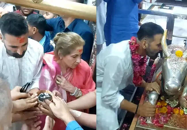 अक्षय कुमार ने महाकालेश्वर मंदिर में की पूजा, 'भूत बंगला' की तैयारी में जुटे