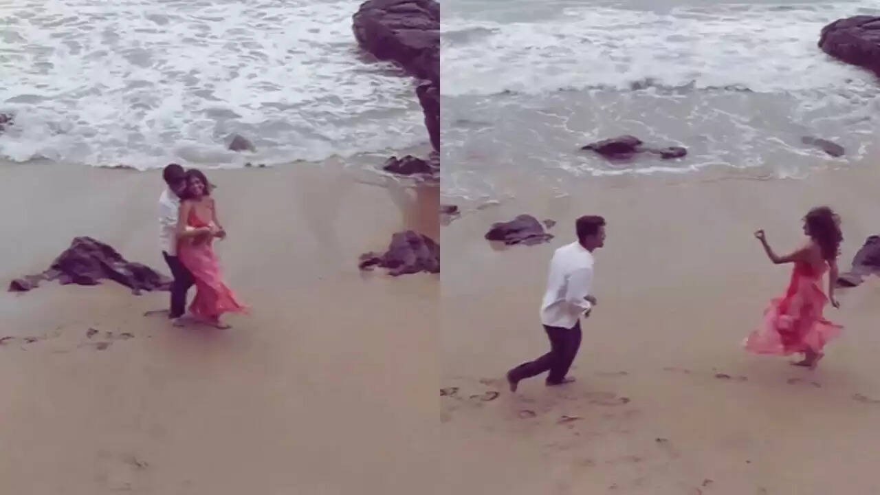 प्री-वेडिंग शूट में हुआ मजेदार हादसा, देखें वायरल वीडियो