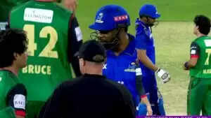 ILT20 फाइनल में पोलार्ड और नसीम शाह के बीच गरमागरम बहस