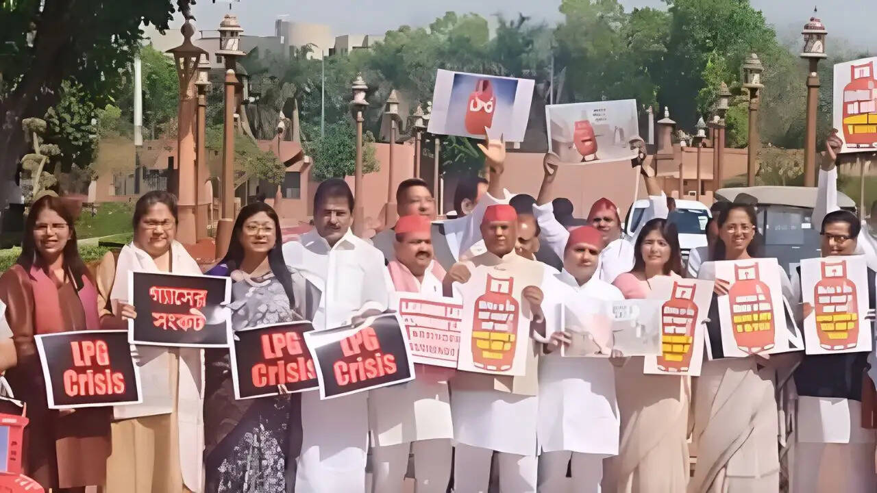 घरेलू गैस सिलेंडरों की कमी पर संसद में हंगामा