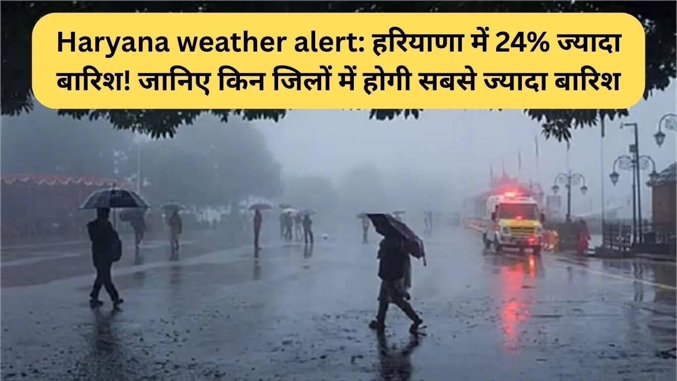 हरियाणा में बारिश का अलर्ट: जानें किन जिलों में होगी अधिक वर्षा