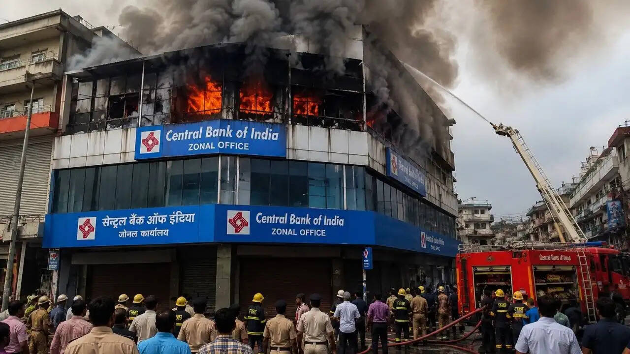 रायपुर में सेंट्रल बैंक में भीषण आग: कर्मचारियों ने बचाई जान