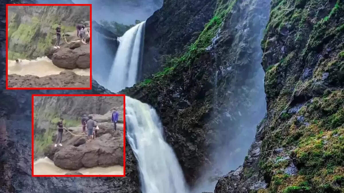 पुणे के कालू झरने पर पर्यटक की जान बचाने का साहसिक प्रयास