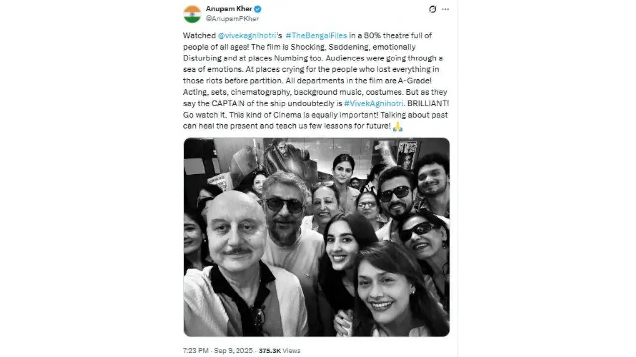 अनुपम खेर की 'द बंगाल फाइल्स' पर भावनात्मक प्रतिक्रिया
