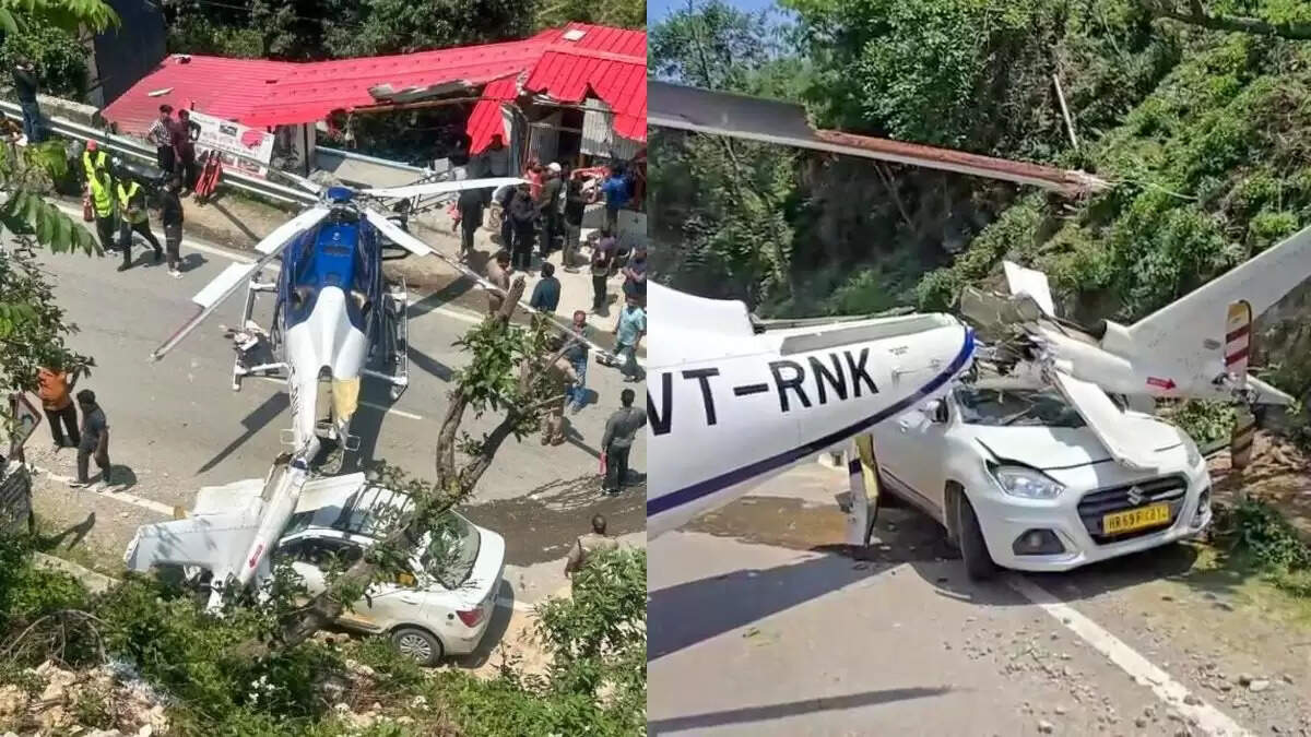 केदारनाथ के लिए उड़ान भरते हेलीकॉप्टर की हाईवे पर इमरजेंसी लैंडिंग
