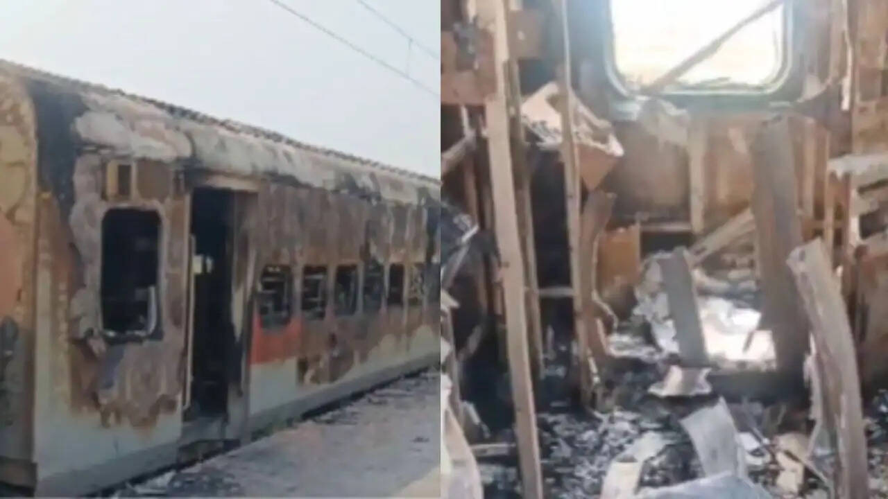 बिहार के मधुबनी रेलवे स्टेशन पर आग लगने से मची अफरा-तफरी