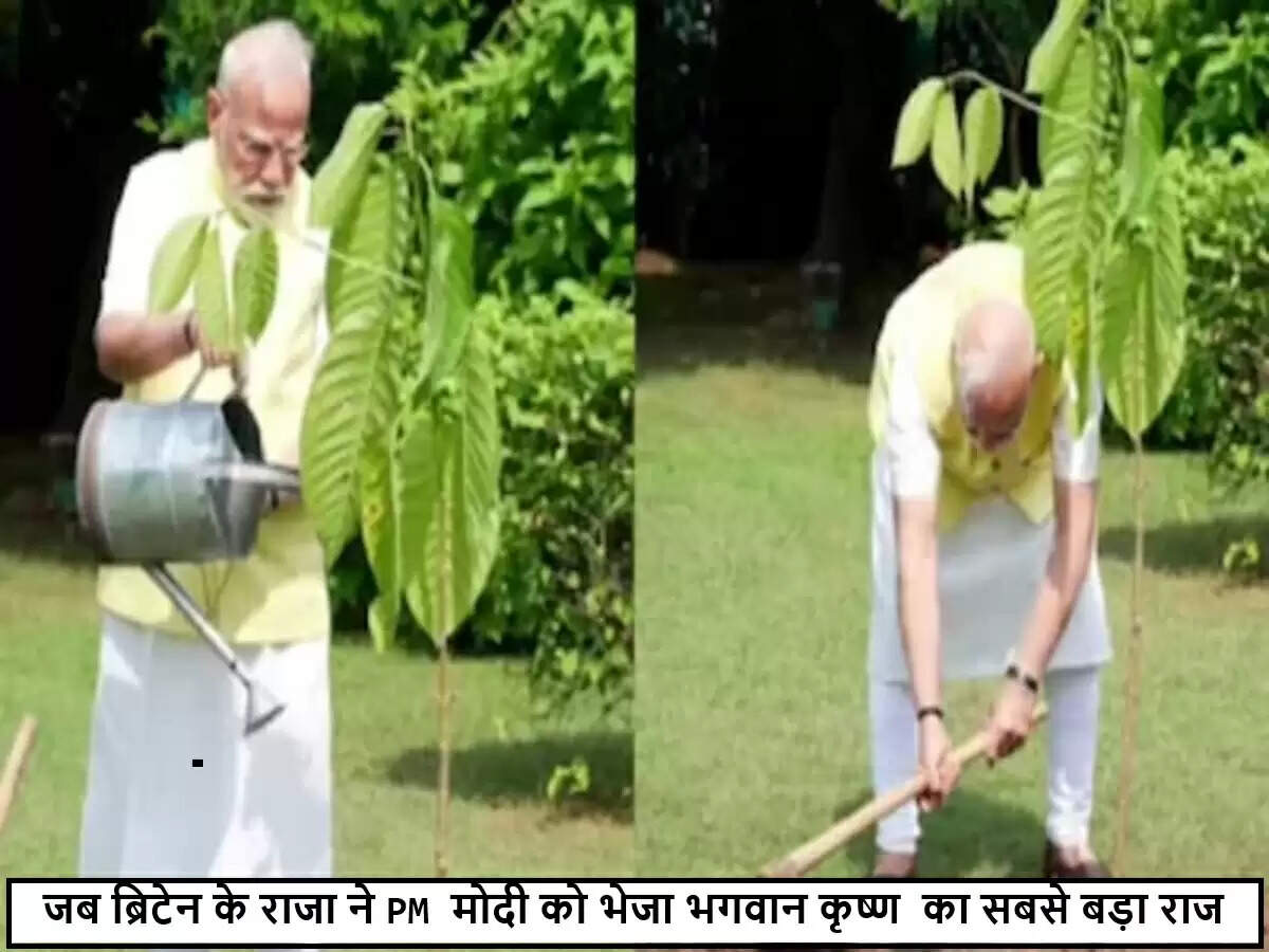 प्रधानमंत्री मोदी ने ब्रिटेन से मिले कदंब के पौधे को अपने आवास में लगाया