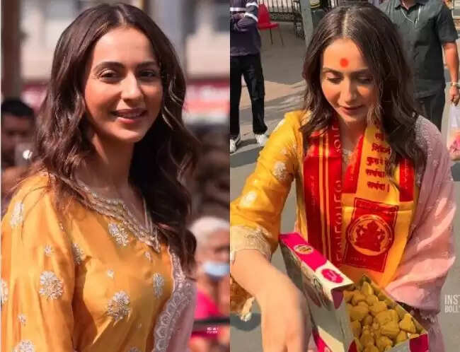 रकुल प्रीत सिंह ने सिद्धिविनायक मंदिर में लिया आशीर्वाद, 'दे दे प्यार दे 2' की रिलीज से पहले