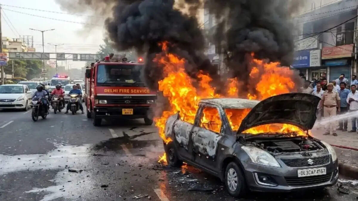 दिल्ली-मुंबई एक्सप्रेसवे पर कार में आग: पांच लोगों की हुई दुखद मौत