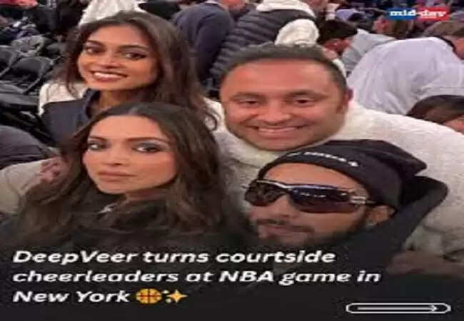 दीपिका पादुकोण और रणवीर सिंह का न्यूयॉर्क में NBA गेम में शानदार लुक