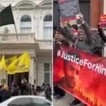 लंदन में खालिस्तानी समर्थकों का भारत विरोधी प्रदर्शन