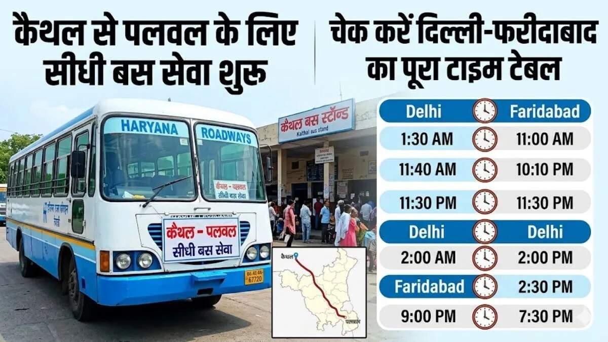 कैथल से पलवल के लिए नई बस सेवा की शुरुआत