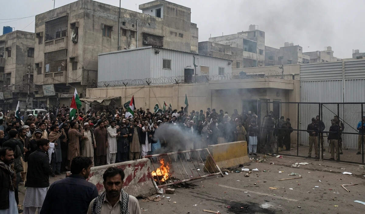 कराची में अमेरिकी वाणिज्य दूतावास पर हमले से बढ़ी तनाव की स्थिति