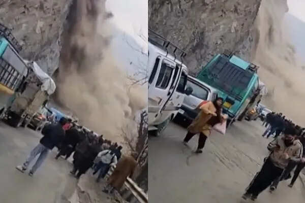 भूस्खलन से बाधित हुआ जम्मू-कश्मीर का हाईवे, यात्रियों में मची अफरा-तफरी