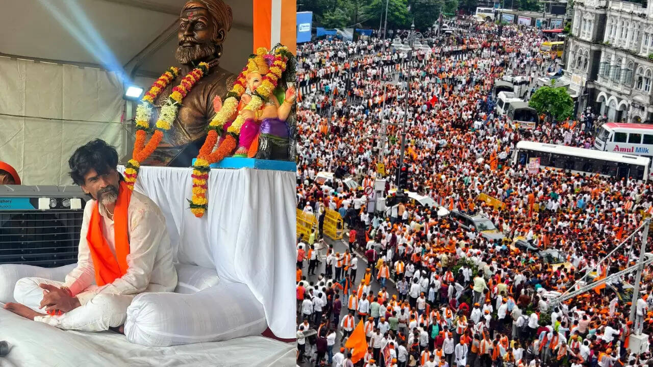 मराठा आरक्षण आंदोलन: मुंबई में भारी बारिश के बीच प्रदर्शन जारी
