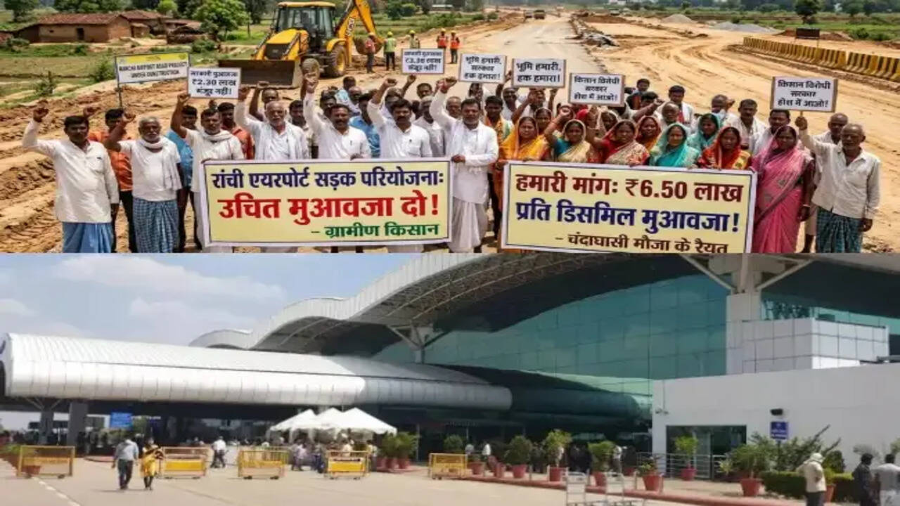 रांची में किसानों ने भूमि अधिग्रहण मुआवजे को लेकर उठाई आवाज