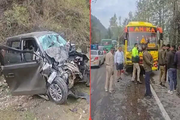 दर्दनाक सड़क हादसा: पंडोह डैम के पास बस और कार की टक्कर में दो की मौत