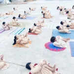 कन्या गुरुकुल में योग दिवस की तैयारियों का अंतिम रिहर्सल