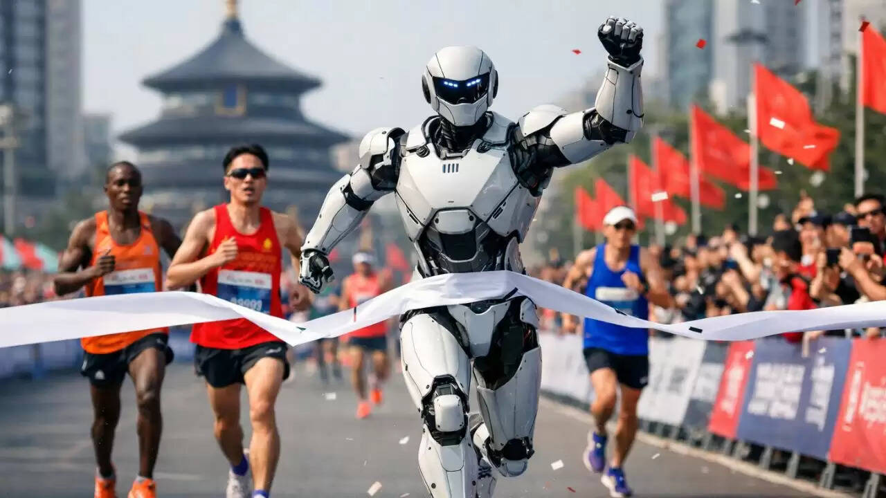 चीन के 'फ्लैश' रोबोट ने बीजिंग हाफ मैराथन में बनाया नया रिकॉर्ड