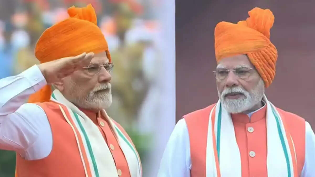 प्रधानमंत्री मोदी का 79वां स्वतंत्रता दिवस भाषण: भगवा पगड़ी और नारंगी जैकेट में नया लुक