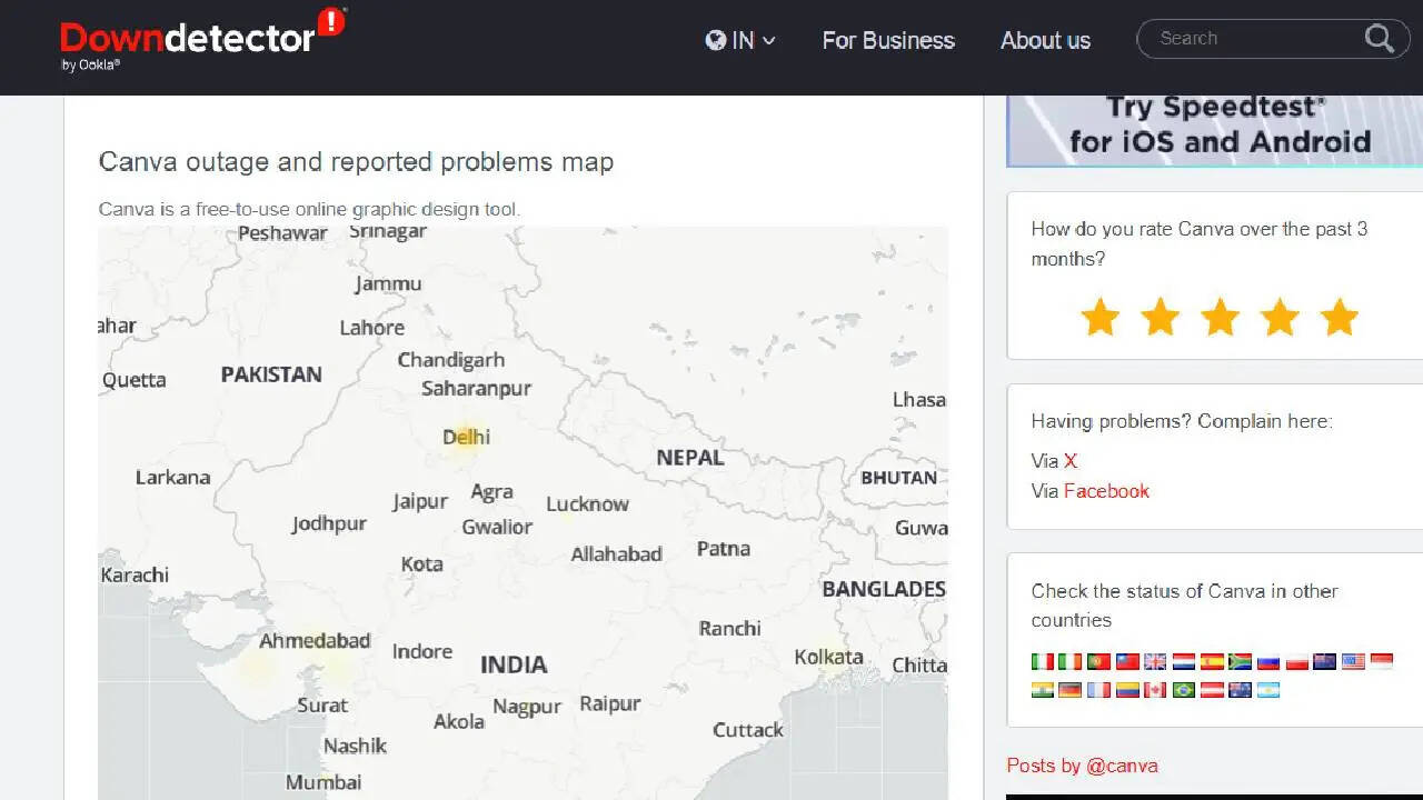 कैनवा में तकनीकी समस्या: यूजर्स को हो रही परेशानी