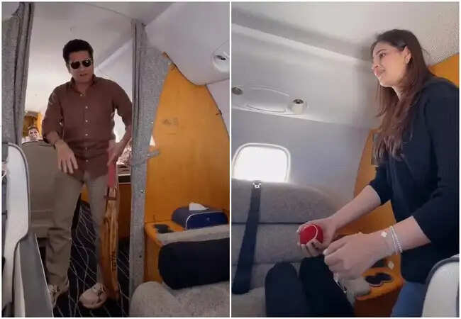 सचिन तेंदुलकर ने फ्लाइट में परिवार के साथ खेला क्रिकेट, साझा किया मजेदार वीडियो