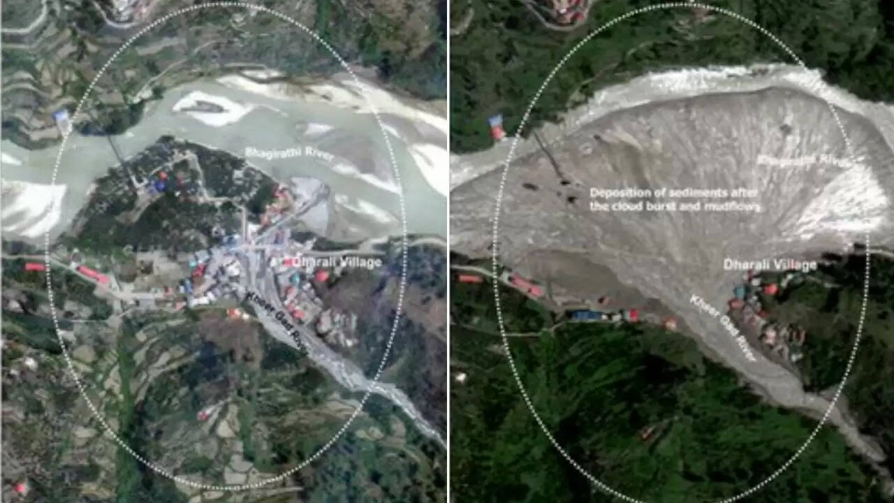 उत्तरकाशी में बाढ़: ISRO की सैटेलाइट तस्वीरों से खुलासा, राहत कार्य में तेजी