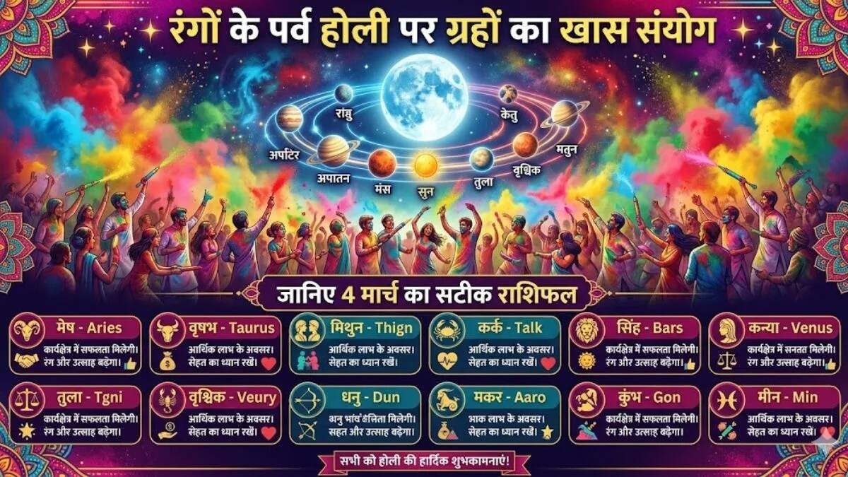 आज का राशिफल 4 मार्च: होली का उल्लास और राशि अनुसार भविष्यवाणी