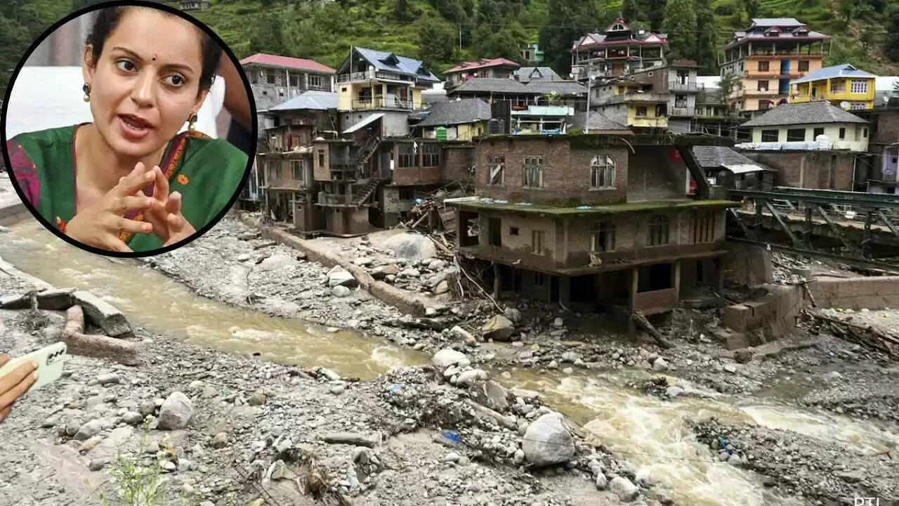 कंगना रनौत ने हिमाचल प्रदेश में बाढ़ प्रभावित क्षेत्रों का दौरा किया