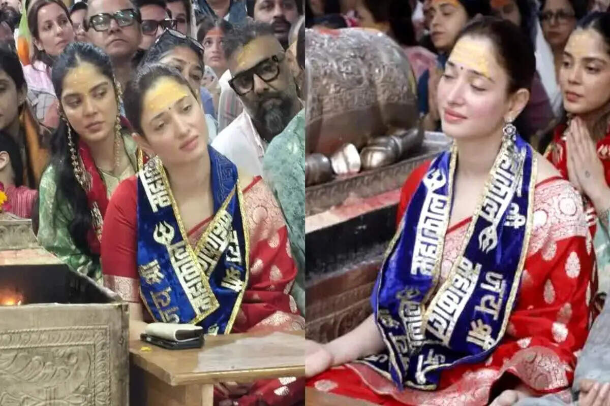 तमन्ना भाटिया ने महाकालेश्वर मंदिर में भक्ति भाव से की आरती