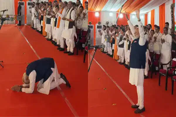 पश्चिम बंगाल में भाजपा के पहले मुख्यमंत्री का शपथ ग्रहण: पीएम मोदी का साष्टांग प्रणाम