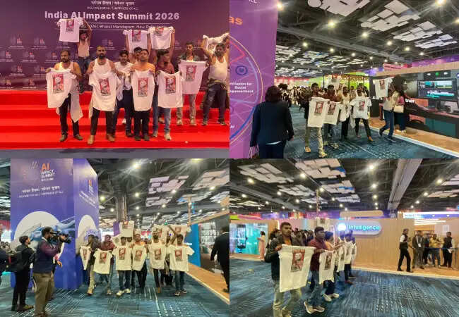 यूथ कांग्रेस का प्रदर्शन: एआई समिट में पीएम मोदी के खिलाफ नारेबाजी